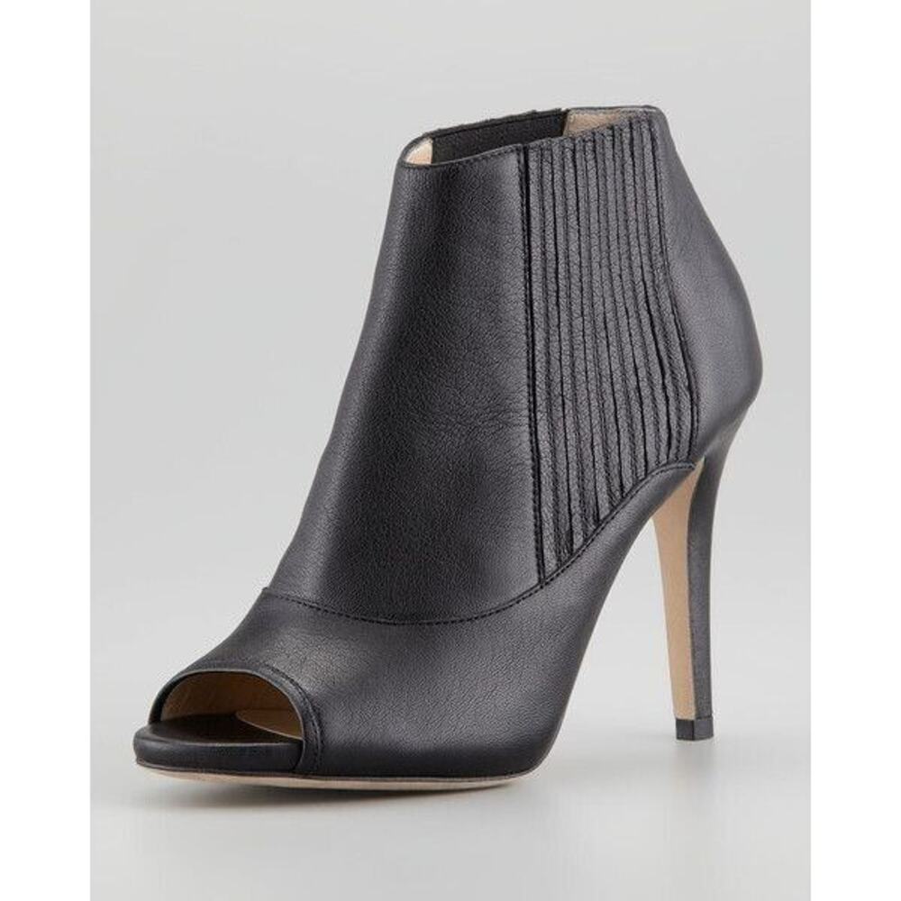 Jimmy Choo London Brenna Black Peep-Toe Bootie 39